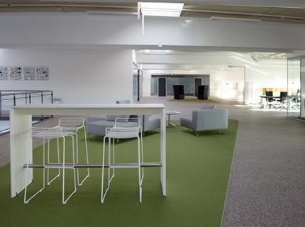 afpasset Fraster tæppe grøn på kontor